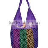 Cotton Fabric Multicolored Shoulder Bag thumbnail-1