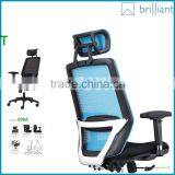 896A High Back Ergonomic Black Swivel Mesh Office Chair With Headrest thumbnail-4