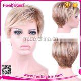 High Quality Synthetic Long and Short Women Wig Blonde thumbnail-4