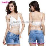 Fashion White Dance Fringe Girls Dance Crop Tops thumbnail-1