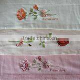 100% Cotton Solid Color Plain Rose Flower Embroidery Design Bath Towel thumbnail-1