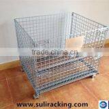 Multi Use Warehouse Foldable Wire Mesh Containers With Wheels