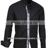 Long Sleeve Pure Cotton Slim Fit Black Oxford Shirts for Men - Free DHL Express Shipping thumbnail-1