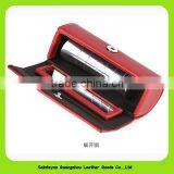 15018 Portable Leather With Good Quality Leather Cosmetic Bag With Mirror thumbnail-2