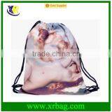 Women Mochila Man Gym Bags Travel Backpack Angel Printing Drawstring Pouch Bag
