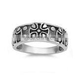 925 Sterling Silver Celtic Cross Band Ring thumbnail-1