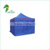 large blue marqueen folding tent with walls