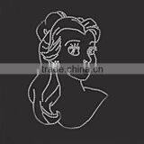 Chinese Clear Stones Beauty Girl Heat Transfer Hot Fix Design thumbnail-1