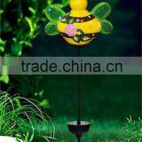 Handmade Ceramic Mini Bee Led Solar Garden Light Lawn Ornaments