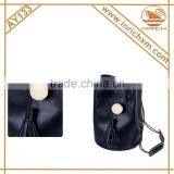 New Arrival Genuine Leather Solid Color Vintage Shoulde Bag,Bucket Bag thumbnail-1