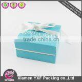 Custome Design Sky Blue Cardboard Box Gift Packaing, Gift Paper Box With White Ribbon thumbnail-3