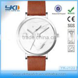 Genuine leather strap stainless steel case wholesale fashion jewelry