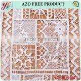White Squares Multiple Pattern Woven Hollow Out Design Chemical Lace Embroidery Fabric for Wedding Dress thumbnail-3