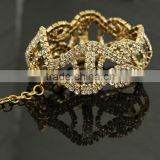 Shining Decorative DIY Gold Rhinestone New Design Crystal Bangles J06861F02