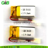 301020 3.7v 20mah lipo rechargeable Lithium Ion Polymer battery for MP3 player