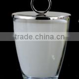 Round Glass Scented Candle With Stainless Steel in Polishing and Gold color