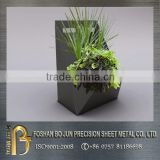 China wholesaler customized irregular black metal planter with powder coating, metal planter fabrication