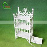 Vintage Dollhouse Wire Wicker Look Shelf Baker's Rack Miniature Toy thumbnail-4