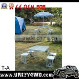Unity Universal outdoor camping kits aluminum folding picnic table and chairs