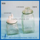square unique glass candle jar wholesale