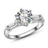 Women's Jewelry Silver Plating White Zircon Luxury Adjustable Engagement Rings thumbnail-1