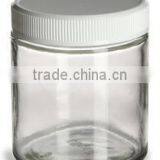 Straight Sided Clear Glass Jar 4 Oz(120ml) w/ Std White Lid thumbnail-1