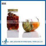 Transparent Cylinder Glass Honey Comb Container With Tin Lid thumbnail-1