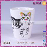 3D Hand-painted Animal Cat Shape Kids Ceramic Mugs thumbnail-2