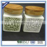 Square Shape Ceramic Storage Jar Ceramic Cookie Jar thumbnail-4