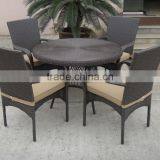 Breathable Outdoor Furniture Round Rattan Table and 4 Chairs Dining Set thumbnail-1