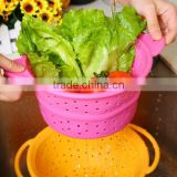 Food grade fruit silicone basket foldable silicone drain basket