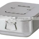 SUS304 Stainless Steel Square Double Wall Pot Food Box Mild Box S