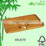 Natural Bamboo Wine Party Tray With a Hole thumbnail-1