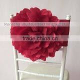 Taffeta Big White Flower Chair Sash For Wedding Luxurious Style High Spandex Double Lycra Bands For Party/Banquet thumbnail-5