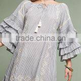 2017 Wome Clothing Dress Boho Ruffled Sleeves Embroidered Shift Names Of Girls Dress HSd5163 thumbnail-2