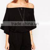 2015 Fashionable Hot Sale OEM Customized Off ShoulderJersey Romper With Kimono Sleeve thumbnail-3