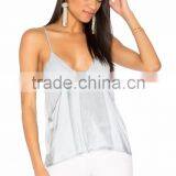 Sleeveless Deep V Sexy Woman Top Latest Design Party Wear Sexy Top thumbnail-4