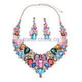 Fashion Big Crystal Water Drop Gems Necklace Jewelry Sets thumbnail-5