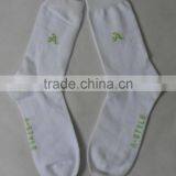 Fancy White Thin Cotton Socks With Logo thumbnail-5
