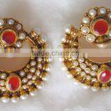 Pinl Dangler Gold Tone Dangler POLKI EARRINGS thumbnail-1