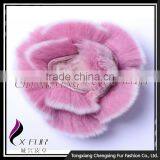 CX-A-39 Wholesale Custom Best Quality Rex Rabbit Fur Hand Made Flower Brooch Pin thumbnail-3
