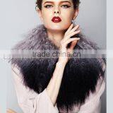 CX-A-62B Tip Dyed Women Detachable Real Mongolian Lamb Fur Collar thumbnail-1