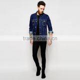 Popular Dark Blue Denim Jacket in New Model for Men Outdoor Wear thumbnail-4