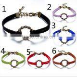 Long Cross Connector Charm Suede Leather Bracelet Diy Cheap Handmade Cross Leather Knotted Bracelets for Her Gifts thumbnail-2