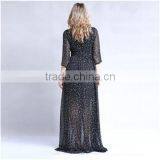 Factory Supply Polka Dot Design Plus Size Chiffon Maxi Dresses thumbnail-5