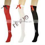 Sexy Women's Silk Lace Knee Bows Socks Thigh High Stockings 8195 thumbnail-1