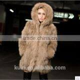2016 New Fashion Faux Fox Fur Coat Women Winter Medium Long Short Luxury Fake Fur Coats Female Hooded Jacket Overcoat Mink Coat thumbnail-2