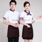 Custom Wholesale Polyester And Cotton Tunic Tops Staff Design Hotel Uniform for Waitress thumbnail-2