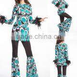 Hippie Hippy Flower Power Womens Ladies Fancy Dress Costume thumbnail-1
