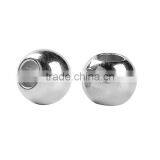 CCB Plastic European Style Large Hole Charm Beads Round Silver Tone thumbnail-3